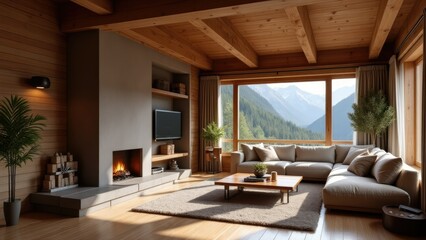 living room with fireplace
