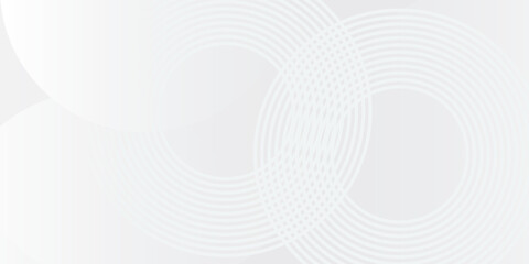 White geometric abstract background overlap layer on bright space with lines effect decoration. Modern graphic design element circles style  arts
