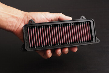 New air filter for scooter moped in hand. 