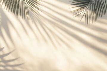 Obraz premium Palm leaf shadows on a light beige background
