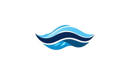 Abstract water waves logo design