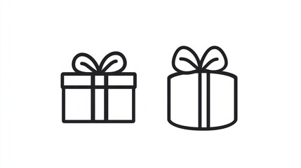 Fototapeta premium Gift Boxes Outline Icons
