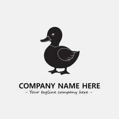 Duck illustration black and white for logo company vector image
