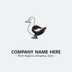 Duck illustration black and white for logo company vector image
