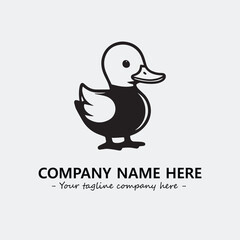 Duck illustration black and white for logo company vector image
