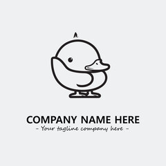 Duck illustration black and white for logo company vector image
