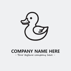 Duck illustration black and white for logo company vector image

