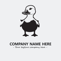 Duck illustration black and white for logo company vector image
