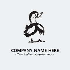 Duck illustration black and white for logo company vector image
