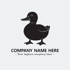 Duck illustration black and white for logo company vector image
