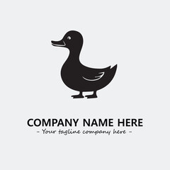 Duck illustration black and white for logo company vector image
