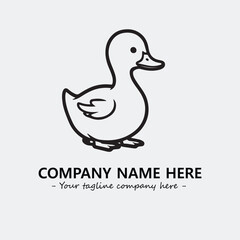 Duck illustration black and white for logo company vector image

