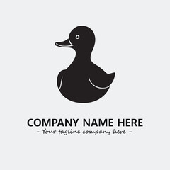 Duck illustration black and white for logo company vector image

