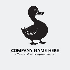 Duck illustration black and white for logo company vector image

