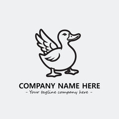 Duck illustration black and white for logo company vector image
