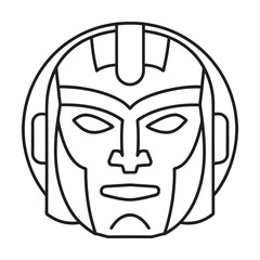 Minimalist line art of a robot character isolated on white vector illustration design concept for t shirt