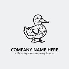 Duck illustration black and white for logo company vector image
