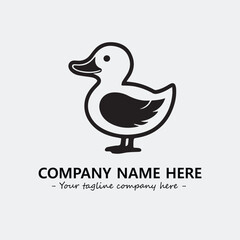 Duck illustration black and white for logo company vector image
