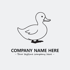 Duck illustration black and white for logo company vector image
