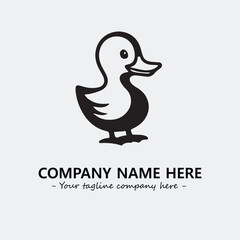 Duck illustration black and white for logo company vector image
