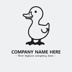 Duck illustration black and white for logo company vector image

