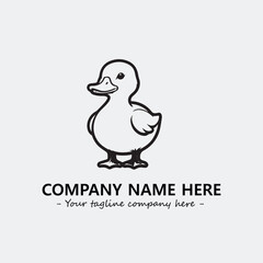 Duck illustration black and white for logo company vector image
