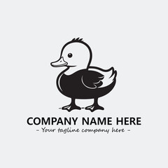 Duck illustration black and white for logo company vector image

