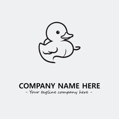 Duck illustration black and white for logo company vector image
