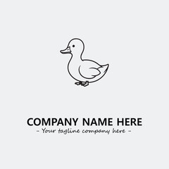 Duck illustration black and white for logo company vector image
