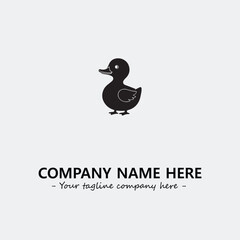 Duck illustration black and white for logo company vector image
