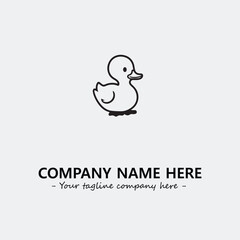 Duck illustration black and white for logo company vector image
