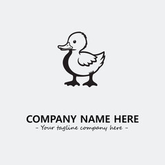Duck illustration black and white for logo company vector image
