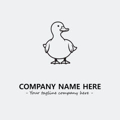 Duck illustration black and white for logo company vector image

