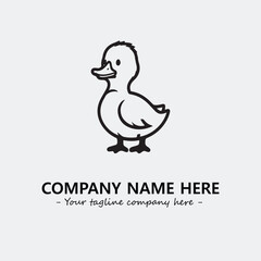 Duck illustration black and white for logo company vector image
