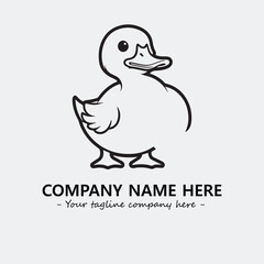 Duck illustration black and white for logo company vector image
