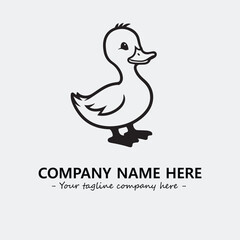 Fototapeta premium Duck illustration black and white for logo company vector image 