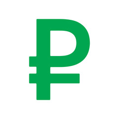 Obraz premium Green russian ruble currency symbol flat vector icon vector flat illustration design.