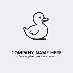 Duck illustration black and white for logo company vector image
