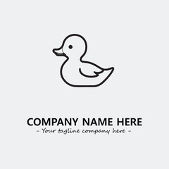 Duck illustration black and white for logo company vector image
