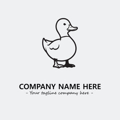 Duck illustration black and white for logo company vector image

