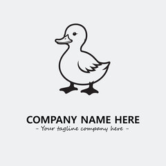 Duck illustration black and white for logo company vector image
