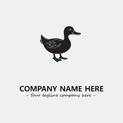 Fototapeta premium Duck illustration black and white for logo company vector image 