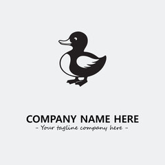 Duck illustration black and white for logo company vector image
