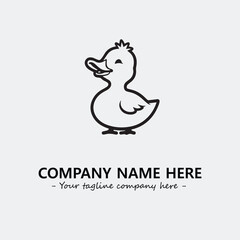 Duck illustration black and white for logo company vector image
