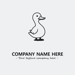 Duck illustration black and white for logo company vector image
