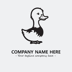 Duck illustration black and white for logo company vector image
