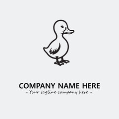 Obraz premium Duck illustration black and white for logo company vector image 