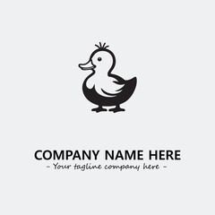Duck illustration black and white for logo company vector image
