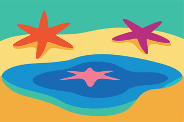 vector illustration of a colorful starfish