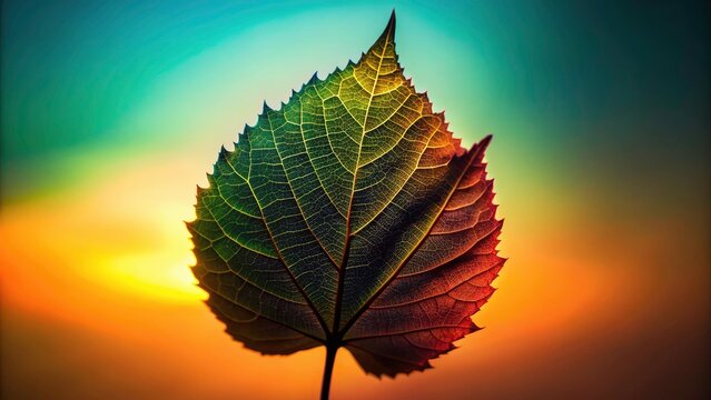 Acalypha Hispida Leaf Silhouette, Close Up,  Dramatic Backlit Silhouette Photography, Plant Silhouette, Red Hot Cat's Tail Plant